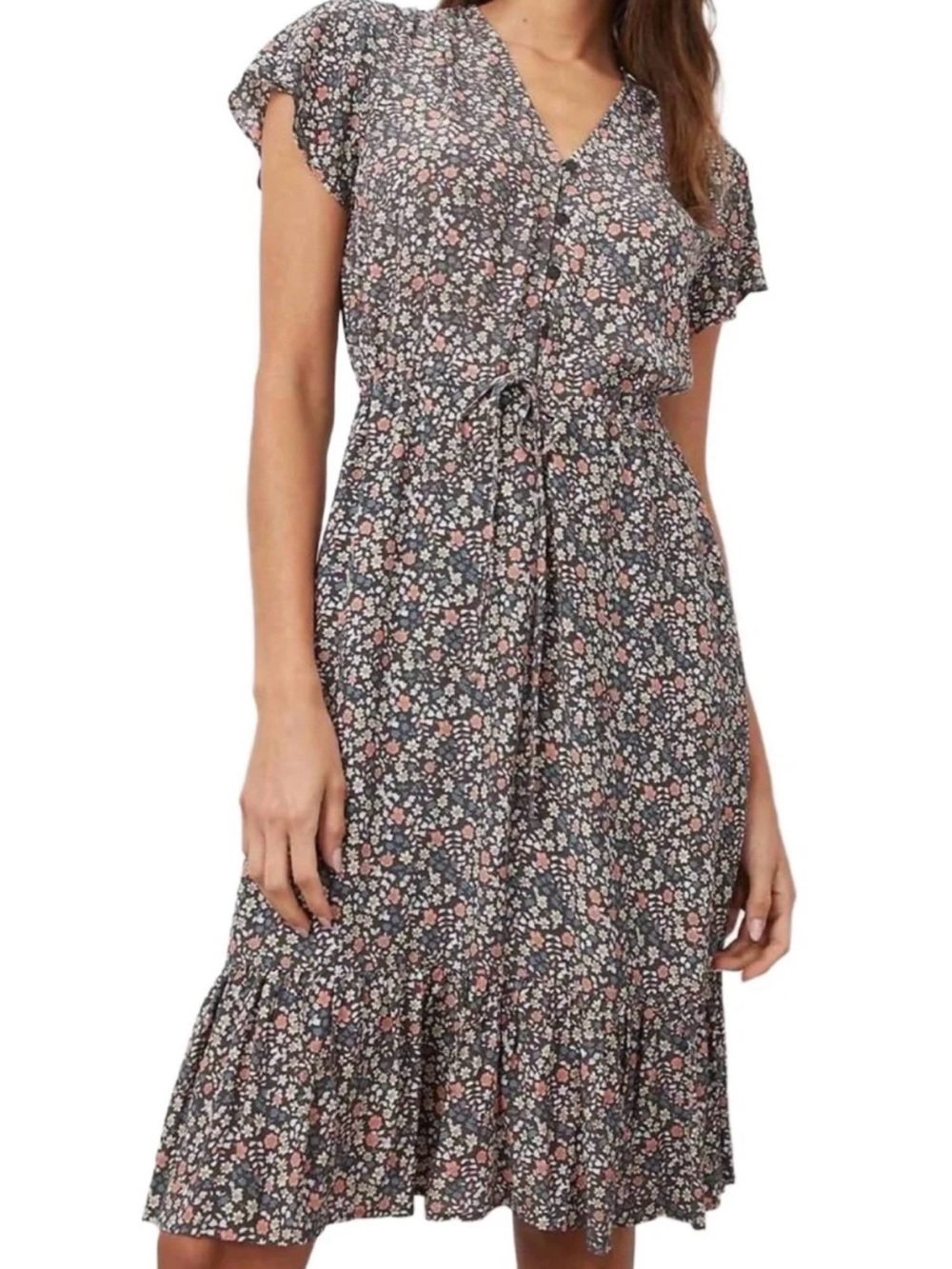Rails Kiki Floral Button-Front Tie Waist Women's Dress